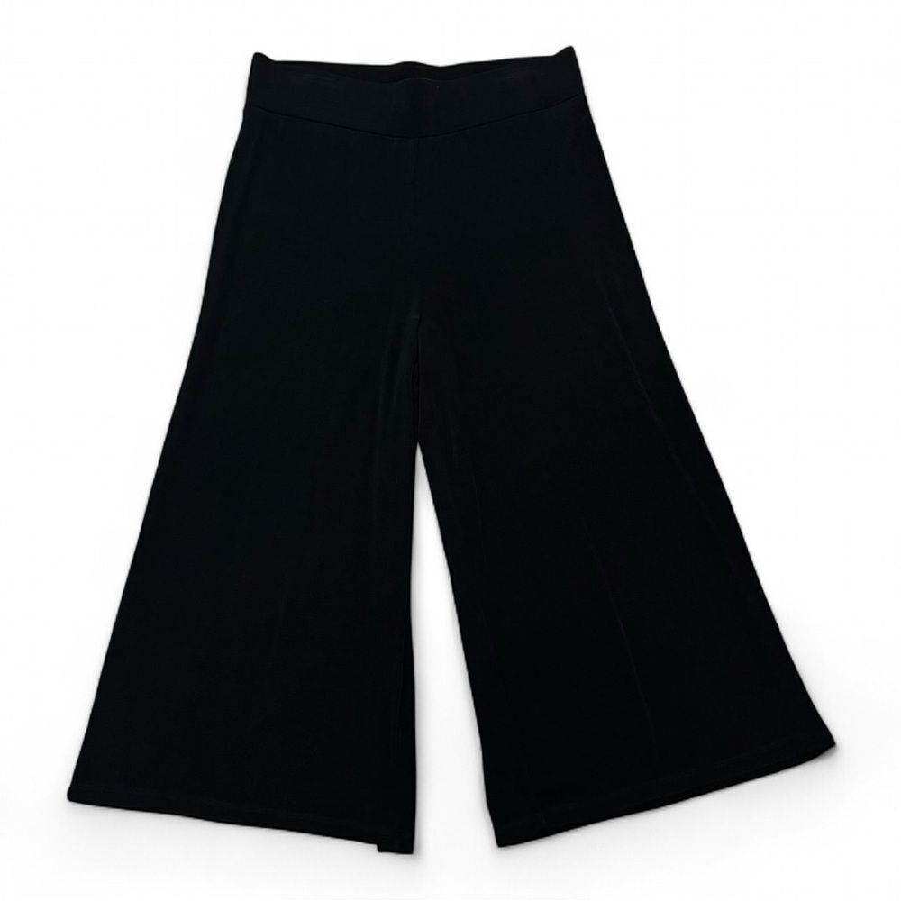 Chico's Wide Leg Crop Palazzo Pants in Black Size L/12 - Picture 3 of 5